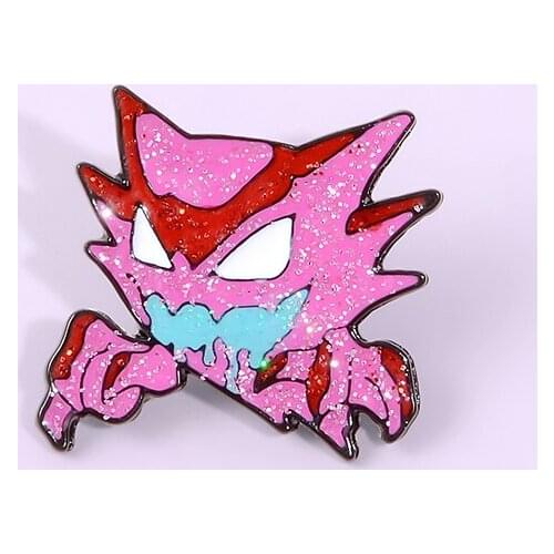 Rose red Monster Enamel Brooch Pet Elf ghost Make threatening gestures Lapel Pin bag denim jackets Badge jewelry friend gift