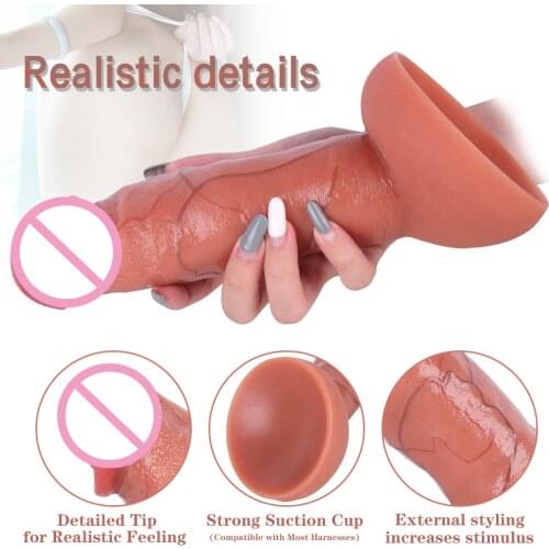 Dildo Realistic Penis 3 Size Simulation G Spot Stimulate Soft Silicone Big Dick Suction Cup Female Masturbator Sex Toy For Women