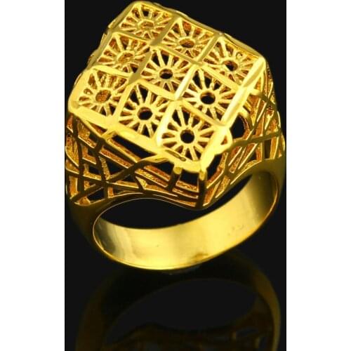 Fansheng New Arrived Fashion Men Wedding Bands Dubai/Ethiopia/Africa/India Gold color Hollow Out Rings For Women Gifts