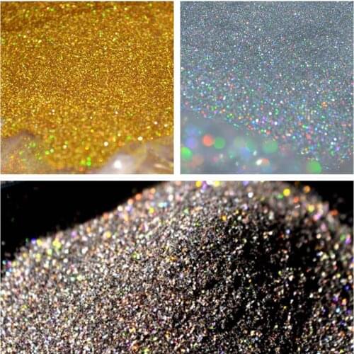 5g/Box Holographic Laser Coffee Sliver Golden Glitter Powder Gorgeous Holo Nail Dust Powder Manicure Nail Art Decoration