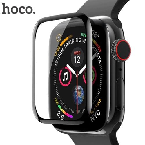 HOCO 3D Curved Tempered Glass Film for Apple Watch 4 9H Full Cover Screen Protective Glass for Apple Watch Series 4 40mm 44mm