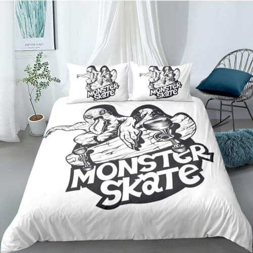 3D Bohemian Duvet Cover Set Monster Skate Bedding Sets Bedding Bag Quilt Covers Pillow Case King Queen Full Twin Size Bed Linen