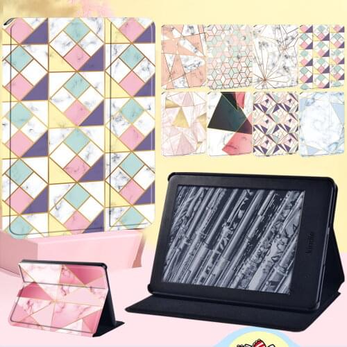 For Amazon Kindle EReader Paperwhite 1 2 3 4 Tablet Case for Kindle (10th Gen/8th Gen) New Shape Pattern Flip Cover Case + Pen