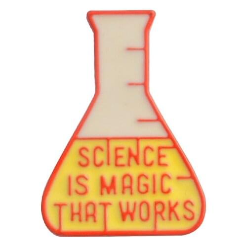 Creative Jewelry Science is magic that works Enamel Pins Badge Measuring cup brooch Lapel pin Gifts Brooches for kids Women Men
