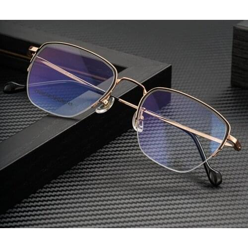 Metal glasses frame retro half frame optical myopia glasses men women anti blue light glasses clear glasses