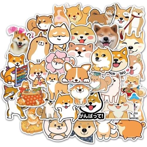 10/30/50 PCS Cute Dog Shiba Inu Doodle Stickers For Luggage Bicycle Skateboard Guitar Phone Suitcase Toy Motorcycle Helmet Toy