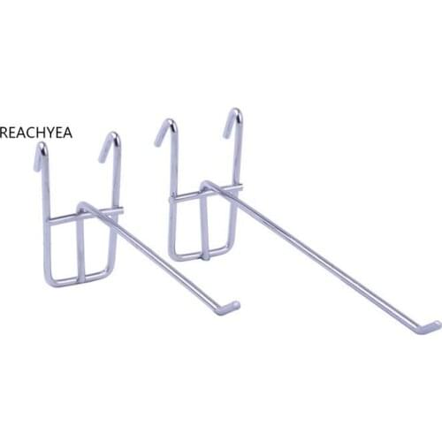 20PCS/Lot Length 100mm Wire Dia.3.5mm Grid Wall Bracket Exhibition Display Hooks Chrome-plated Supermarket Shelf Hanger Racks