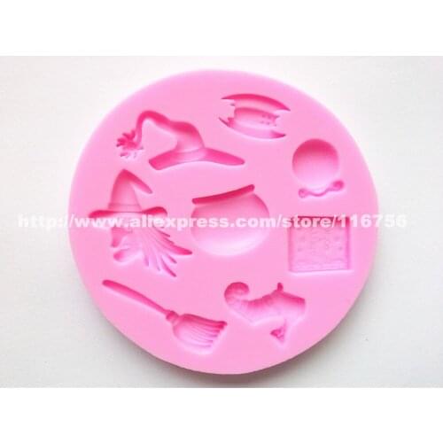 New! Free Shipping Witch Shaped Silicone Mold Cake Decoration Fondant Cake 3D Mold Food Grade Silicone Mould 094