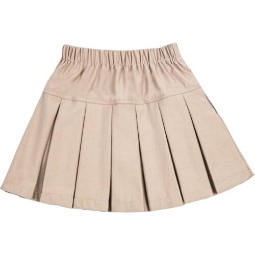 2019 Summer Casual 3 4 6 8 9 10 12 14 Yrs Pleated Skirts Kids Cotton Clothing School Solid Color Baby Girls Dance Training Skirt