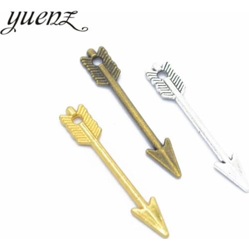 YuenZ 30pcs Antique silver color arrow Charm Pendants for Bracelet Necklace Jewelry Accessories Diy Jewelry Making 30*5mm M04
