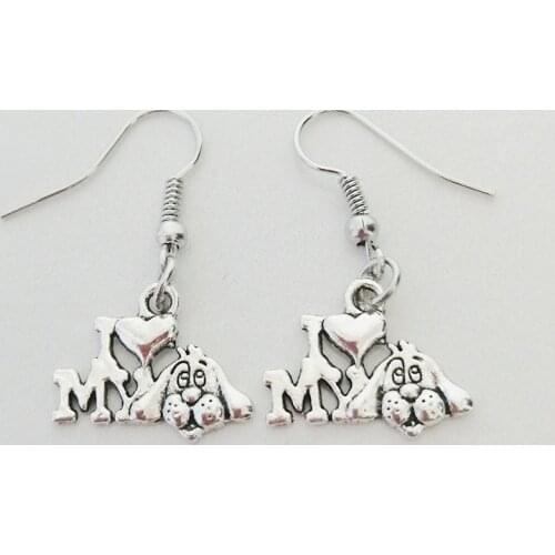 Hot earrings, I LOVE MY DOGs most loyal friends, cute fashion earrings, childrens mothers gift