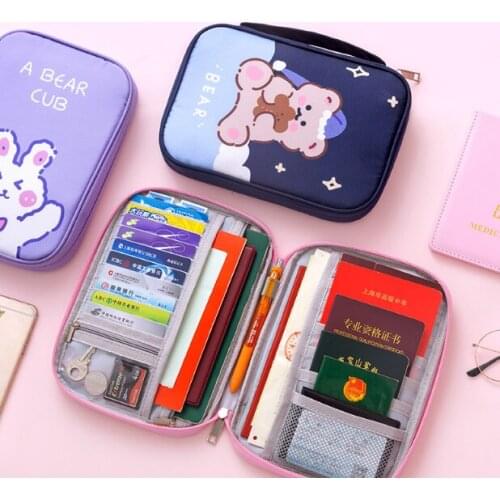 Portable travel stationery documents family large capacity neat and beautiful file box storage bag J05