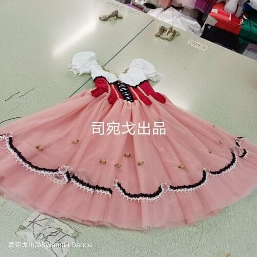 Adult Coppelia Competition Professional Ballet Tutu Dress Giselle Ballet Stage Costumes For Girls LT0016