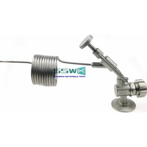 Sanitary 1.5" Tri Clover Clamp Lever Style Sample Valve with Cooling Coil SS316 Stainless Steel Conical Fermenter Accessories