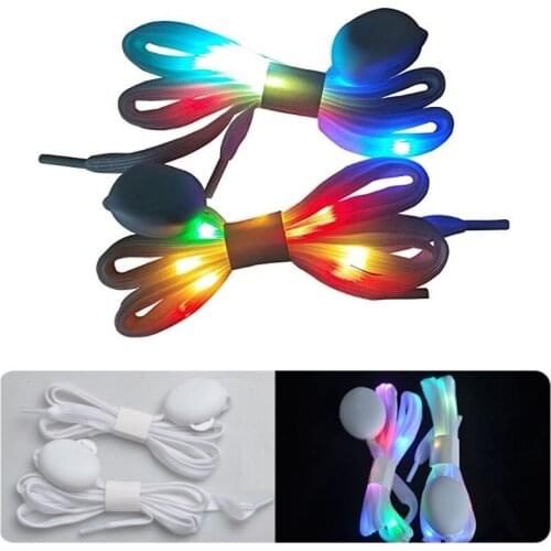 Q39C 6 Pairs LED Light Up Shoelaces with Multicolor Flashing for Party Dancing Cycling Hiking Skating Waterproof Shoelaces