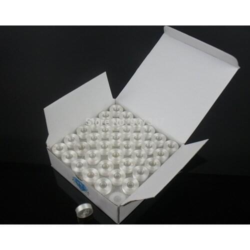 Pre-wound Sewing Machine Bobbin Thread Filament Polyester Suitable for Most Machines 135m *144Pcs ,2.2g Each,High Tenacity,White