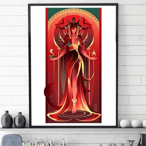 Nordic Home Decor Ancient Egypt and Greek Mythology Poster Serket Canvas Painting Wall Art Prints Abstract Picture Frameless