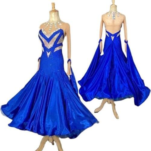 Advanced Ballroom Competition Dance Dress Bule Standard Modern Skirt Of High Quality Women Waltz Ballroom Dance Dresses