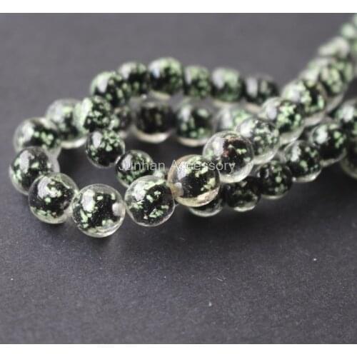30Pieces/Lot 8mm 10mm Luminous Lampwork Glass Beads Simply Black color jewelry making