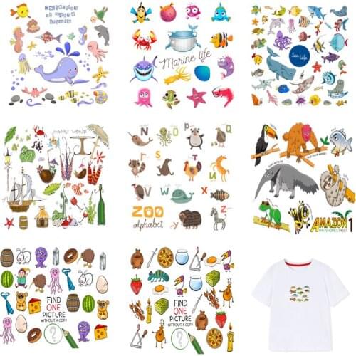 Iron-on Transfers for Clothing Patches Clorhing Stickers Stripe Diy Animals Patch Vinyle Thermocollant Flex Fusible Transfer I