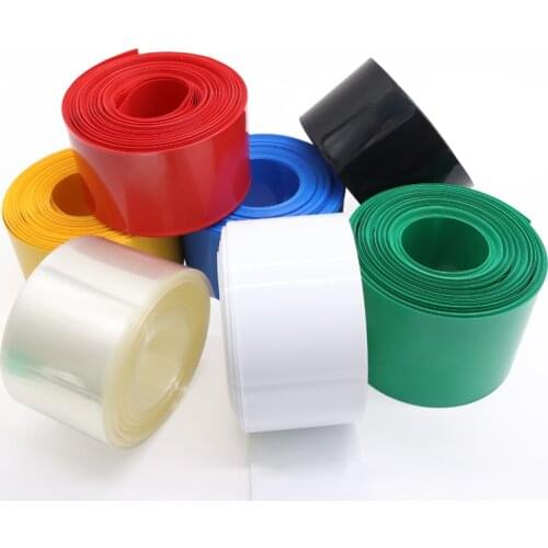 PVC Heat Shrink Tubing 70mm Flat Width Battery Skin Φ44mm Heat Shrinkable Film Battery Cover For Model Accessories