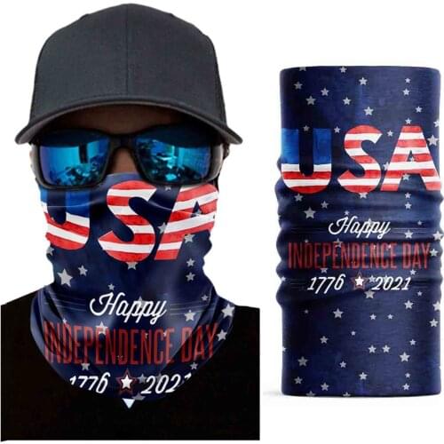 Outdoor Windproof Dustproof Motorcycle Skiing Cycling Adjustable Full Face Mask Unisex American Flag Print Soft Breathable Scarf