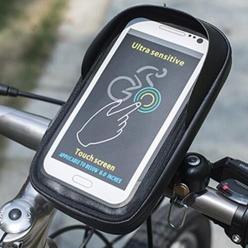 Rotatable Bicycle phone mount bag waterproof bike telephone stand bicycle frame bag with TPU touchscreen