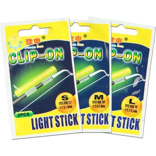 Clip On! 20Pcs(10bags) XL L M Night Fishing Lighting Stick Wand Green chemical glow stick fishing light stick FU020