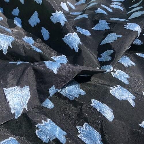 Custom Jacquard 100% Polyester Fabric 145cm Width See-through Dress Handmade Diy Custom Fabrics Cloth Per Meter Sewing