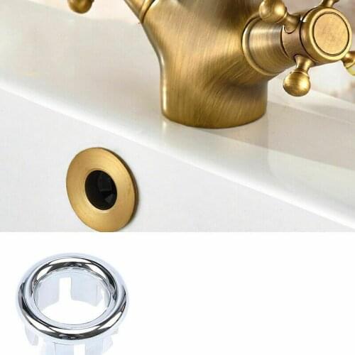 10PCS Bathroom Sink Ring Overflow Cover High Quality Round Ring Caps Ceramic Basin Sink Overflow Cover Bathroom Fixture