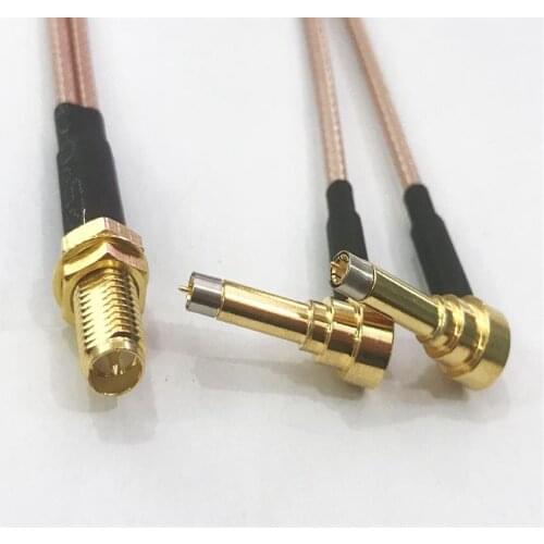 2pcs RP-SMA Female to Dual MS156 Male Adapter Connector Coax Pigtail Cable RG316 15cm