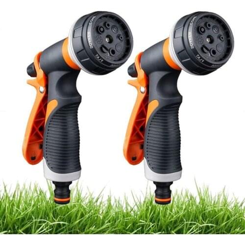 2 Pack Garden Hose Nozzle, 8 Adjustable Hose - High Pressure Hand Sprayer for Watering Lawn, Car Washing, Pet Bathing, Sidewalk