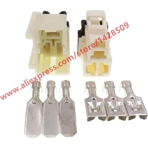 20 Sets 3 Pin Auto Wiring Wire Harness Plug Electric Unsealed Female Male Socket For Auto Trucks Excavator 7122-6030 7123-6030