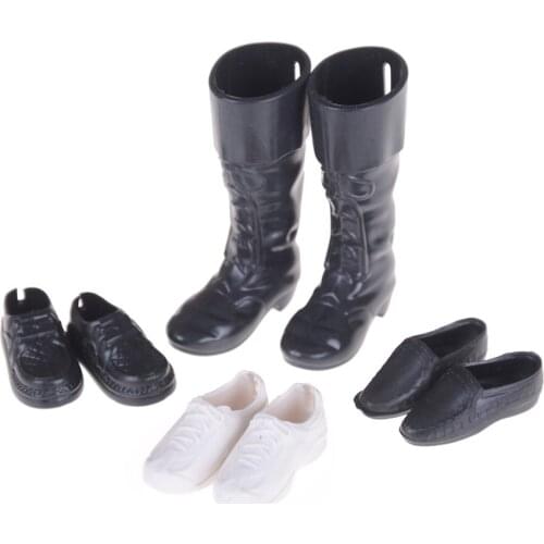 4pairs Clothes Accessories Dress Up Friend Dolls Cusp Shoes Sneakers Knee High Boots For Doll Boyfriend Ken