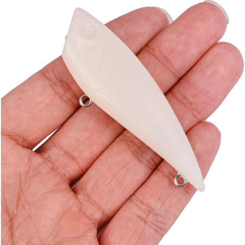 68mm 6.6g Unpainted Crank Bait Fishing Body Blank Plastic Bionic Swimbait Hook Jigging for Angling