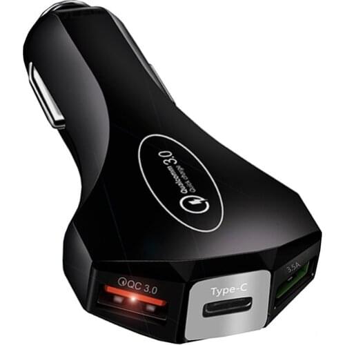 Safety hammer car charger USB QC3.0 for Type-c fast charger plug Travel car charger Quick charging mobile phone