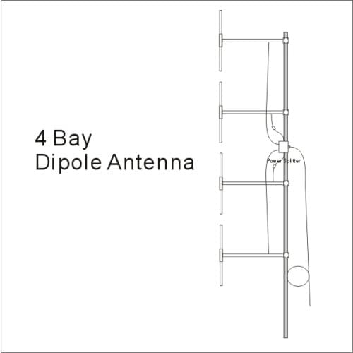 Four Bay Dipole Antenna DP-100 half wave High gain FM Dipole Antenna for 300W FM Radio Transmitter