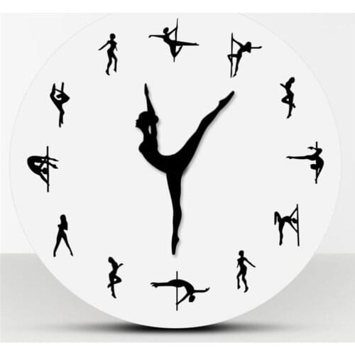 Decorative Dancers Wall Decor Pole Minimalist Design Modern Night Club Wall Decor Sexy Chick Dancing Strippers Clock Watch Gift