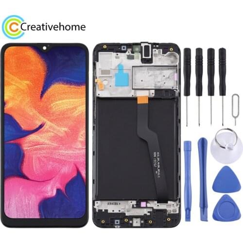 For Samsung Galaxy A10 / SM-A105F LCD Display Touch Screen and Digitizer Full Assembly With Frame (Single Card Version)