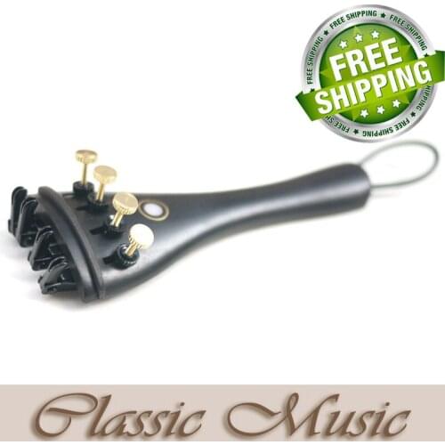Ebony Tailpiece for Violin (4/4), with 4 fine tuner