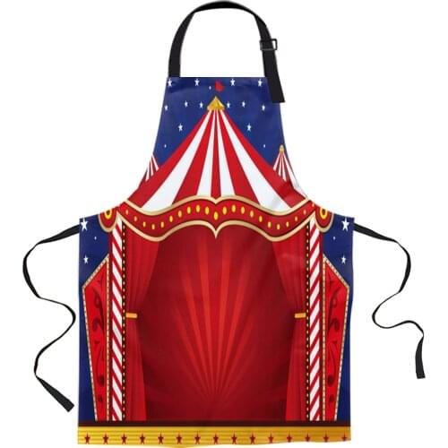 Acrobatic Field Circus Star Retro Style Kitchen Nail Shop Apron for Women Men Kids Aprons Dinner Cooking Baking Accessories