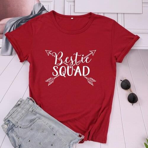 Bestie Squad Bride Bachelorette Party Tshirt Fahsion Graphic Women Shirt Aesthetic O Neck Girl Short Sleeve Top Tees TX5831