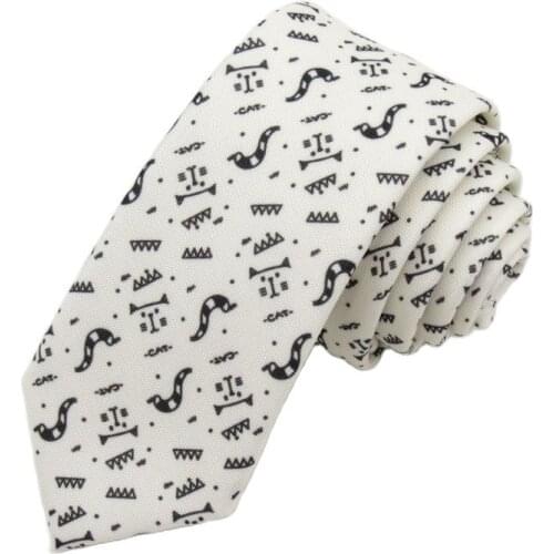 Tie mens trendy cat design Beige white mens ties Korean 6cm fashion individual clothing necktie cravata