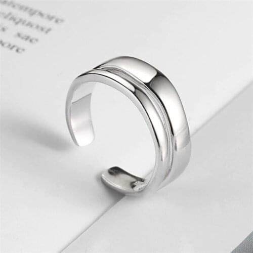 Unique Design Geometry Adjustable Ring Simple Fashion Hollow Smiley Round Heart Cross Jewelry Party Daily Couple Gift Women Men
