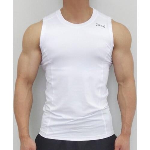 Gym Fitness Tank Top Mens Running Vest Dry Fit Bodybuilding Workout Sleeveless T-shirt Summer Sports Training Stringer Singlets