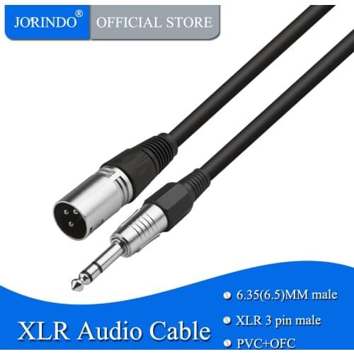 JORINDO 2M/6.4FT XLR male Microphone cable for jack 6.5 / 6.35MM xlr male audio plug lead cable,Amplifier, Mixer