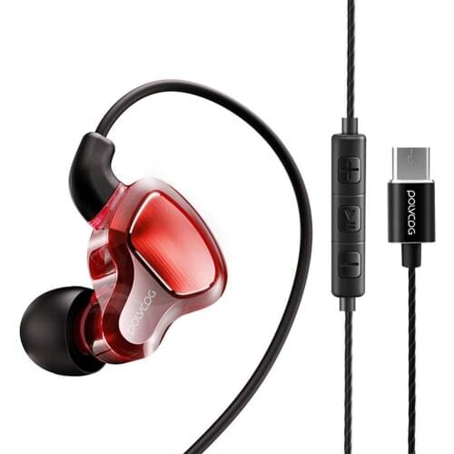 Dual Moving Coil Stereo Sound Type-C Plug Earphone for Xiaomi Oppo Huawei Vivo