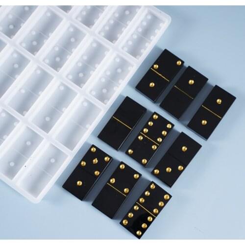 New Thickened Full-page Dominoes DIY Crystal Epoxy Mold Pai Gow High Mirror Transparent Mold