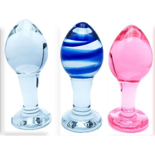 Clear pure Glass Plug Anal Sex Toys for Woman Lesbian G SPOT Squirt Crystal Bin Bullet prostate Stimulation Anus BUTTplug