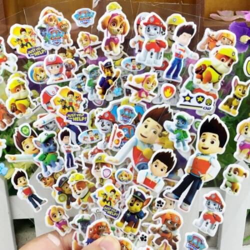 PVC Paw Patrol Sticker Cute Barking Dog Exquisite Cartoon Sticker Cute Doll Children Bubble Sticker Cartoon Anime Figures Toys